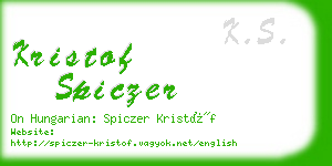 kristof spiczer business card